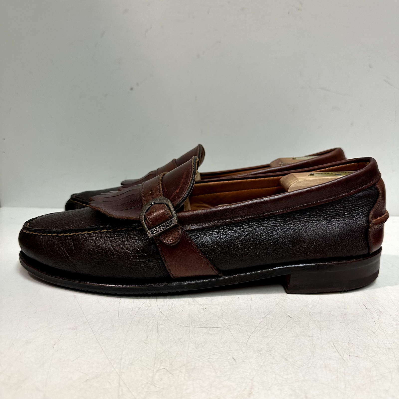 New Heels Rancourt & Co X Hs Trask Handsewn Buckle Kiltie Loafer Moc Usa 11.5 D — image 4 of 8